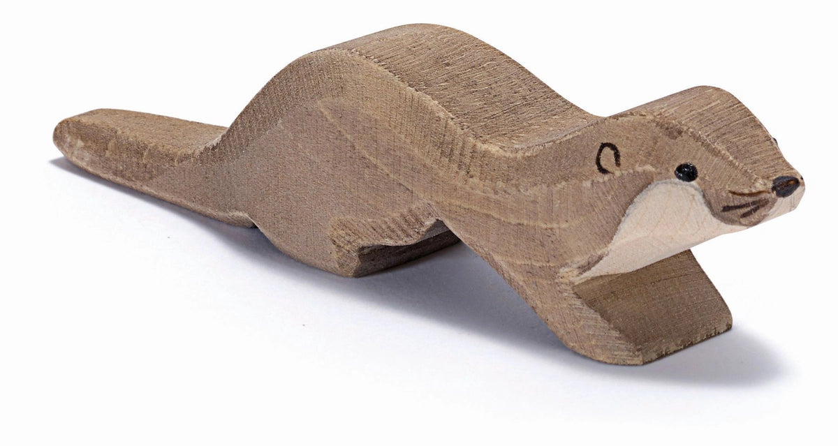 Ostheimer Seeotter laufend, braune Holzfigur