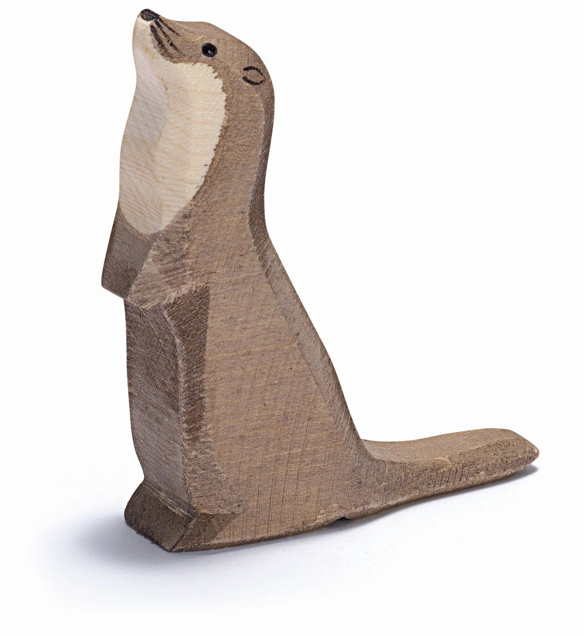 Ostheimer Seeotter stehend, aufrechte braune Holzfigur