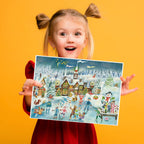 Adventskalender Eislauffreuden am Schloss von Sellmer in Kinderhänden