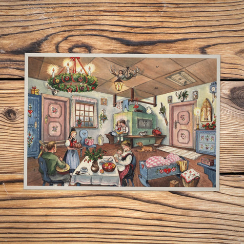 Sellmer Adventskalender In der Stube A4 auf einem Holztisch