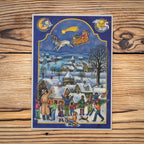 Sellmer Adventskalender Nikolaus kommt A4 auf einem Holztisch