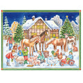 Adventskalender Weihnachten mit den Tieren von Sellmer, Bauernhof mit Tieren im Schnee