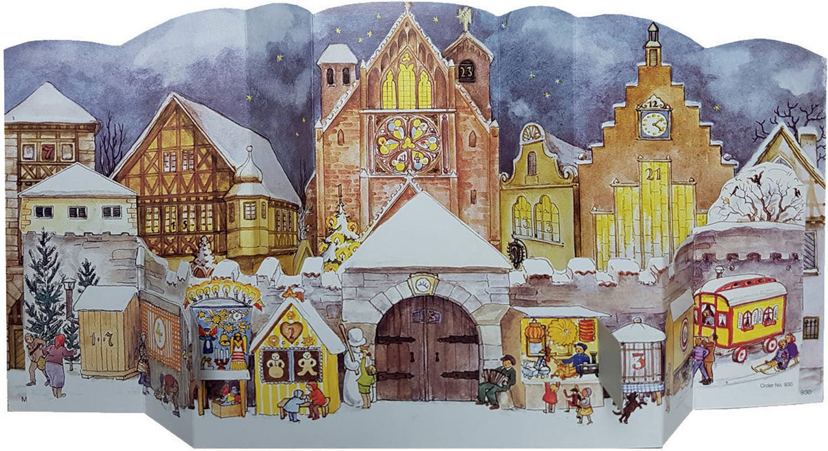 Aufstell-Adventskalender Domplatz von Sellmer, Altstadt im Schnee