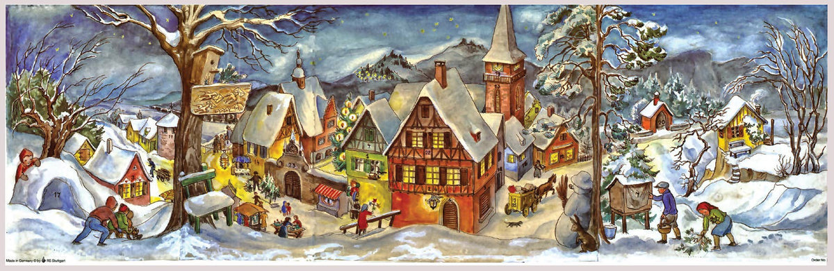 Panorama-Adventskalender Kleines Dorf im Winter von Sellmer