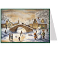Postkarten-Adventskalender An der Brücke von Sellmer, Winterlandschaft mit Schneemann