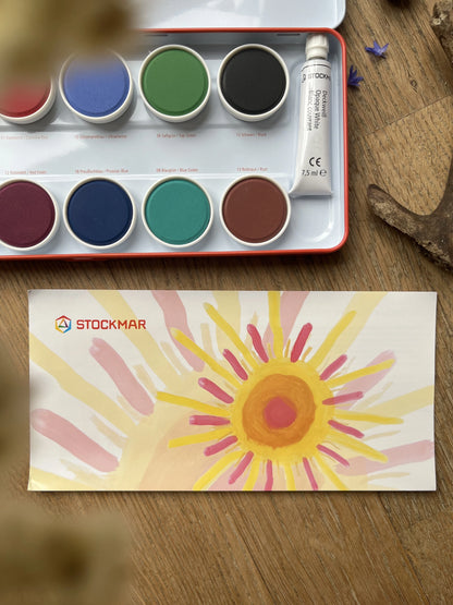 Stockmar Deckfarben 12 Farben + Deckweiß + Pinsel + Mischpalette