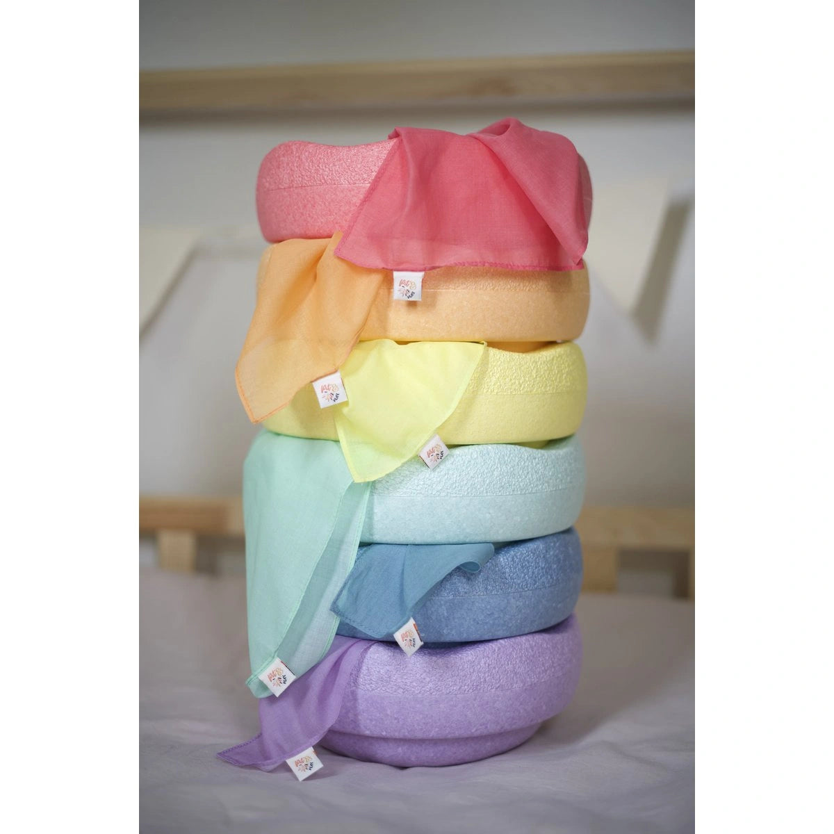 Spieltuch Baumwolle Pastellfarben-Set 48x48