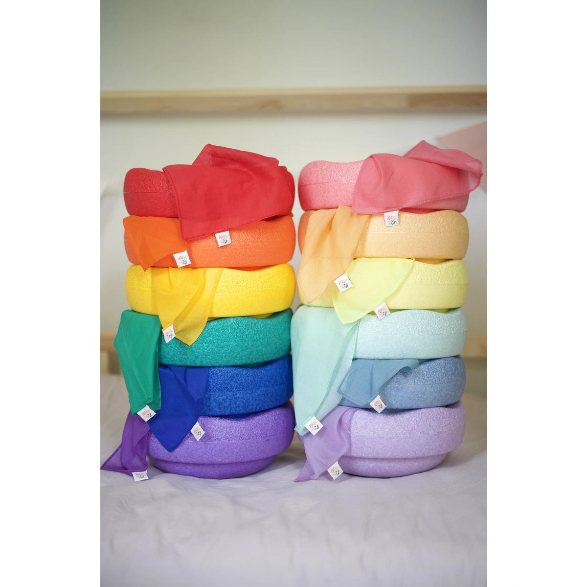 Spieltuch Baumwolle Pastellfarben-Set 48x48