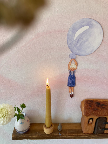 Bastelvorlage - Junge mit einem blauen Ballon