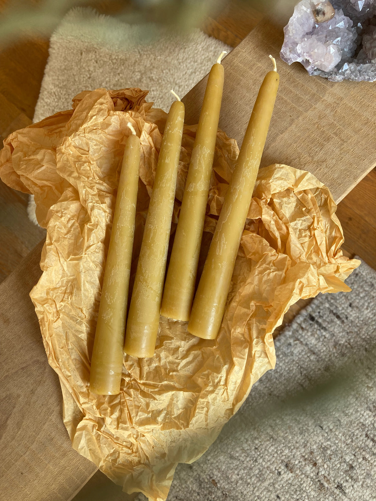 Spitzkerze aus 100 % Bienenwachs von Bienen-Diätic