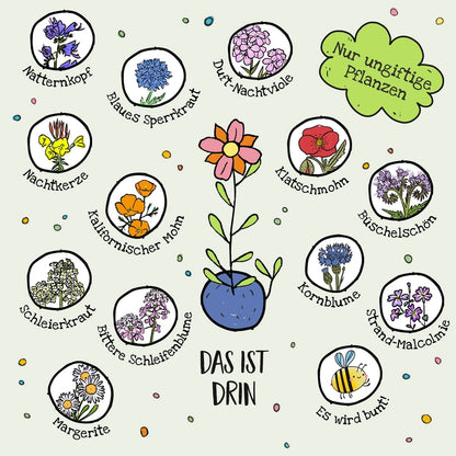 5er Blumenmurmeln im Pergaminbeutel - "Waldfreunde"