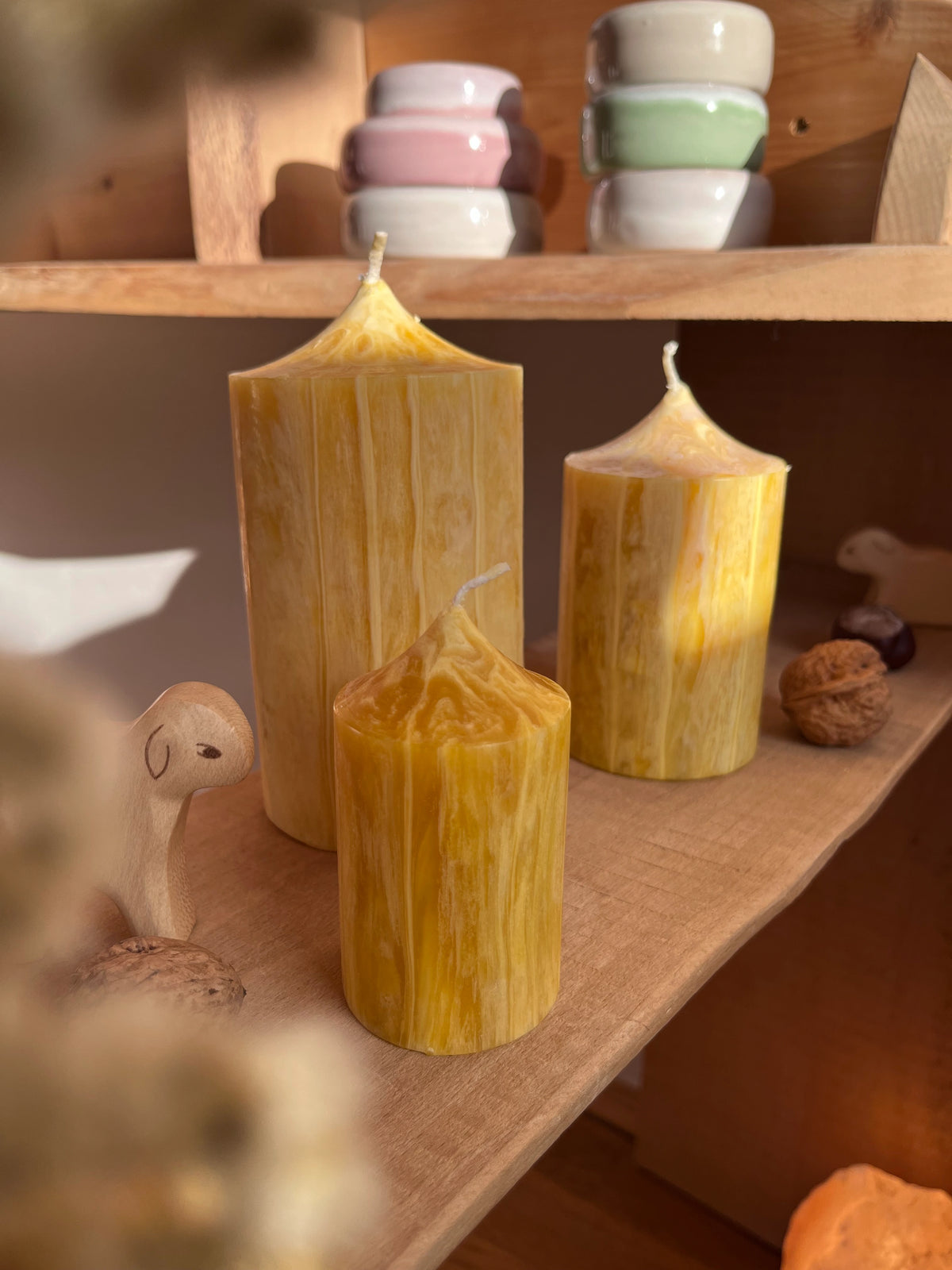 Stumpenkerze mittel 100 % Bienenwachs