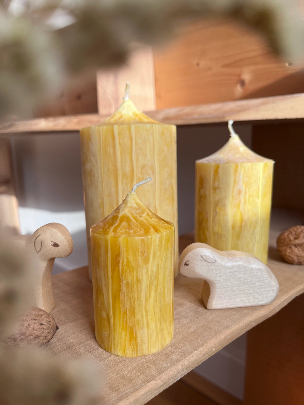 Stumpenkerze mittel 100 % Bienenwachs