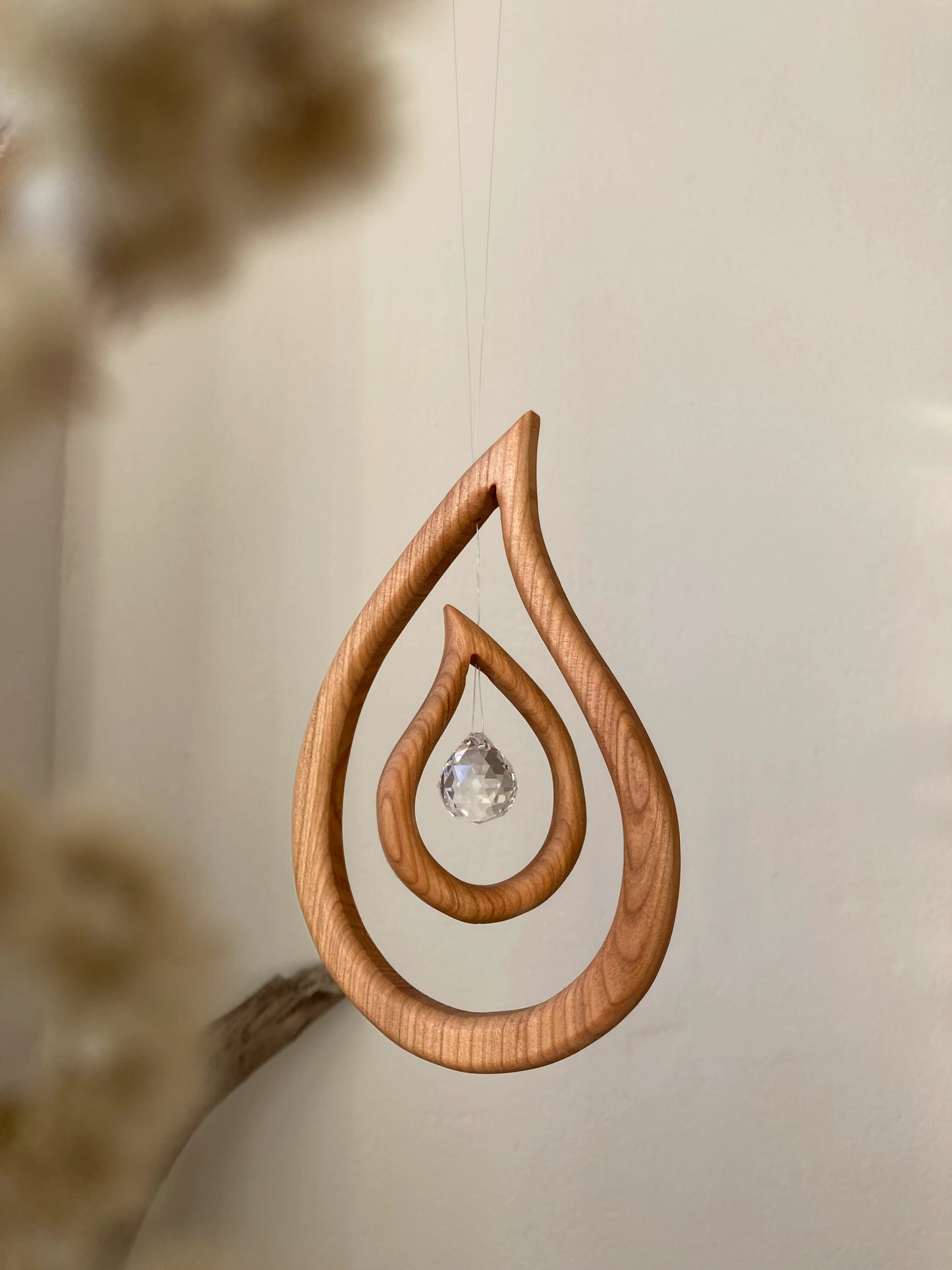 Fensterschmuck - Tautropfen mit Regenbogen-Kristall