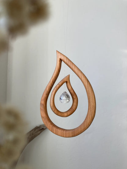 Fensterschmuck - Tautropfen mit Regenbogen-Kristall