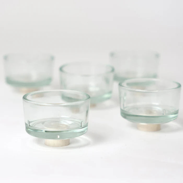 Grimm's Teelichthalter aus Glas, 5 Stück