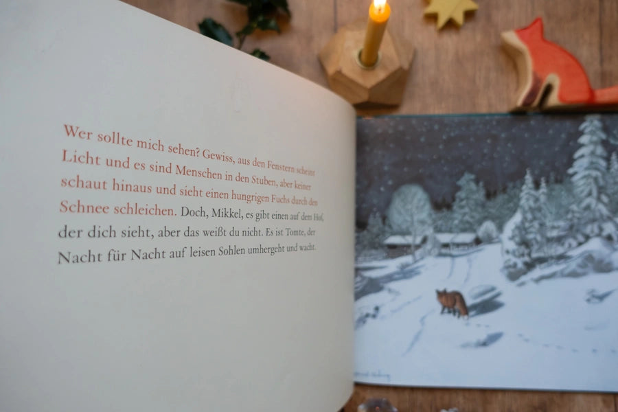 Bilderbuch Tomte und der Fuchs mit Bildern von Harald Wiberg, Blick ins Buch