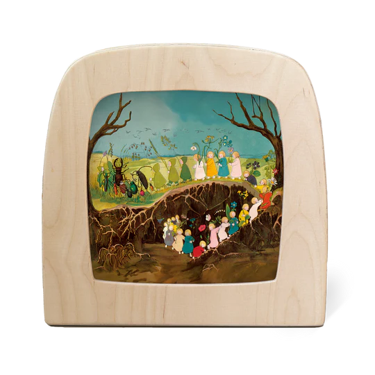 Toverlux Motiv Die Wurzelkinder im Frühling von Sibylle von Olfers in der magischen Lampe: Wurzelkinder ziehen im Frühling mit Käfern aus der Erde