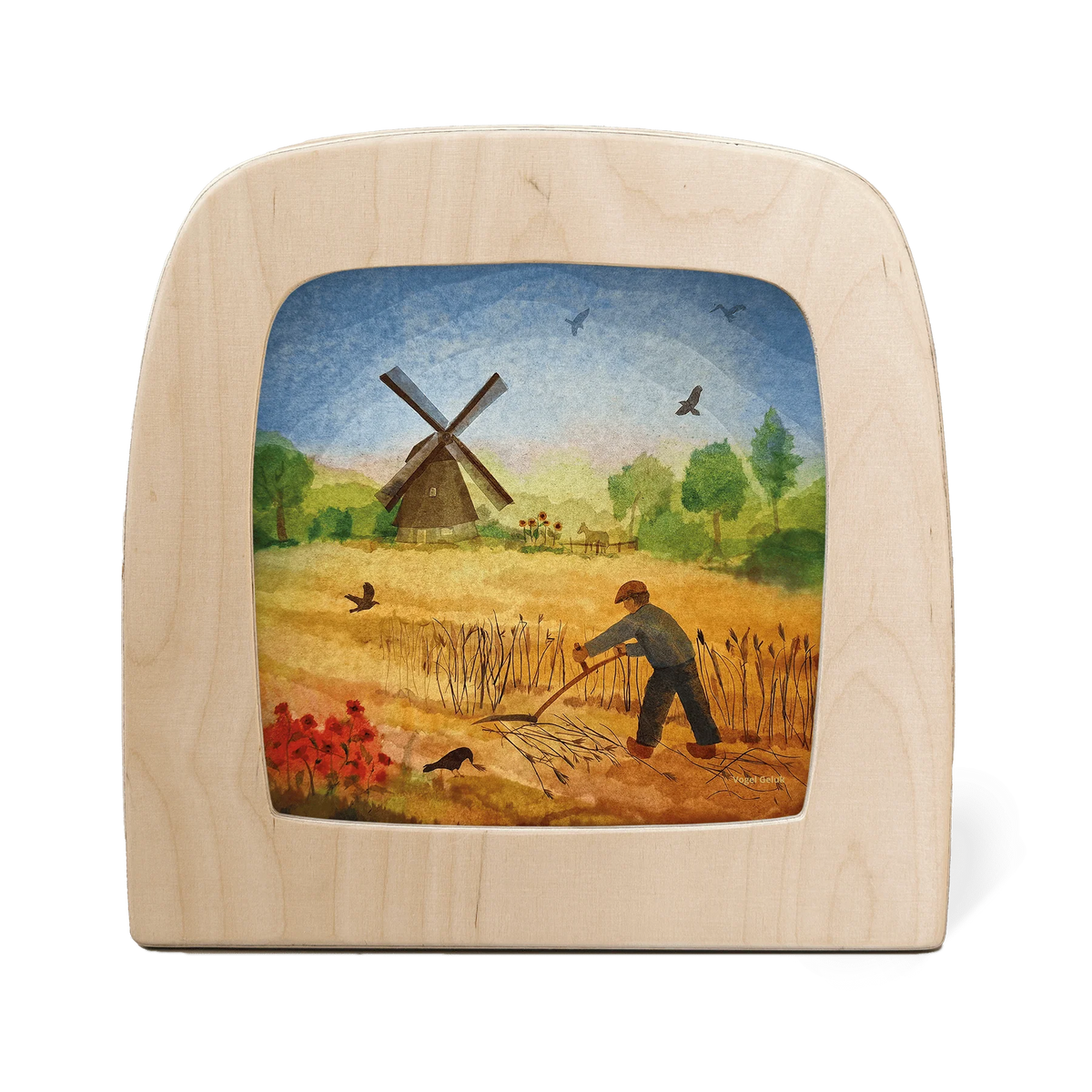 Toverlux Motiv Windmühle von Vogel Geluk in der magischen Lampe: Goldenes Kornfeld mit Windmühle zur Erntezeit