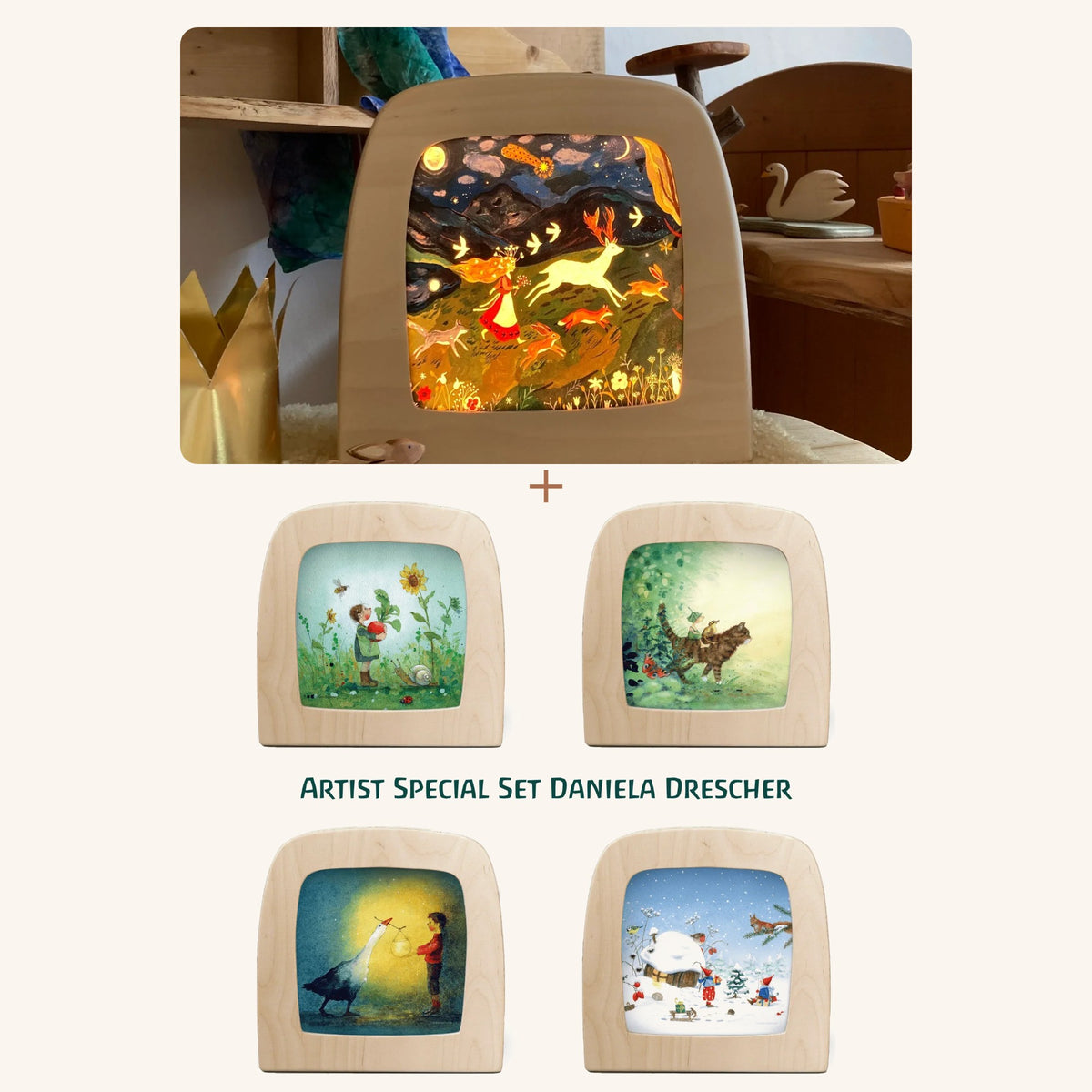 Toverlux Starter-Set Magische Lampe mit Motiv-Set Jahreszeiten von Daniela Drescher