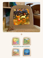 Toverlux Starter-Set: magische Lampe mit leuchtendem Motiv, darunter das 4er Motiv-Set Jahreszeiten von Anne Illustraties
