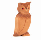 Ostheimer Uhu, braune Holzfigur mit großen Augen