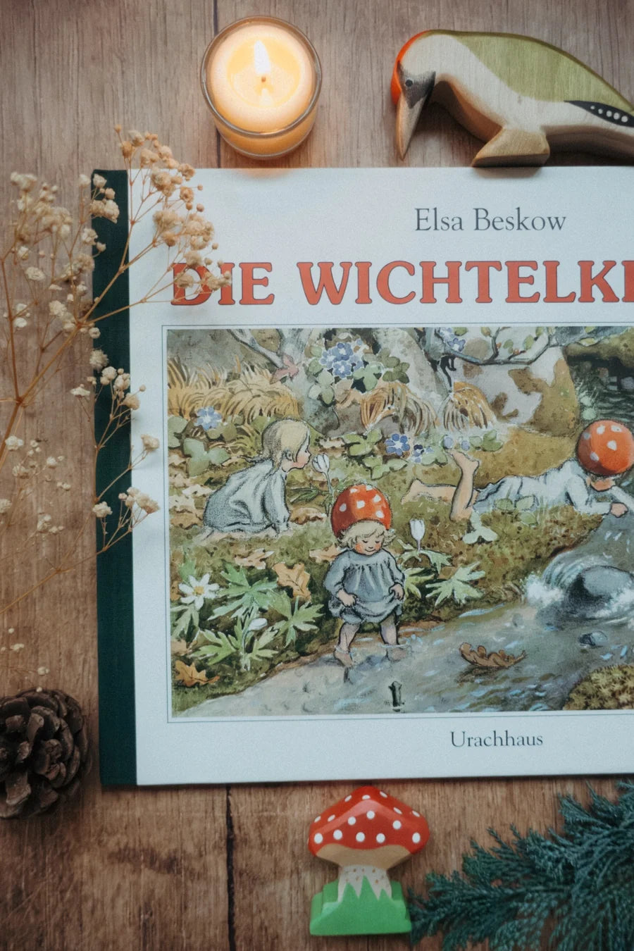 Bilderbuch Die Wichtelkinder von Elsa Beskow, Cover von nah