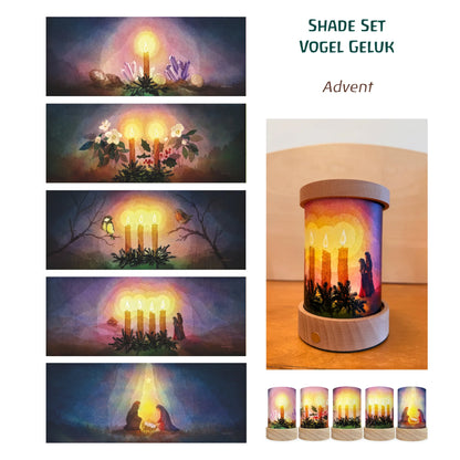 Lichtkarten Set - Vogel Geluk - Advent
