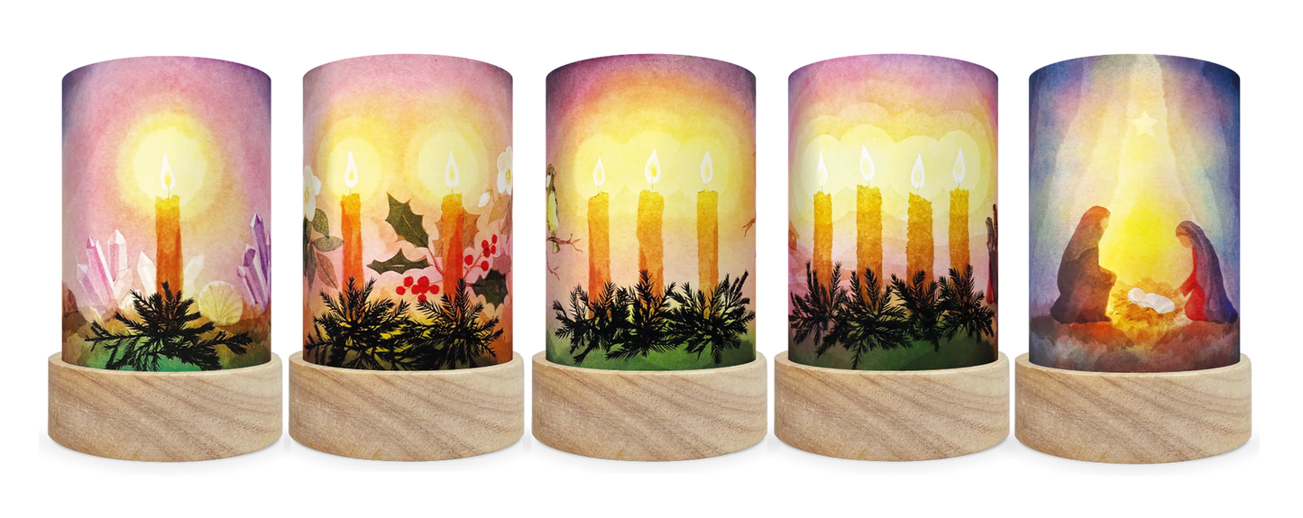 Lichtkarten Set - Vogel Geluk - Advent
