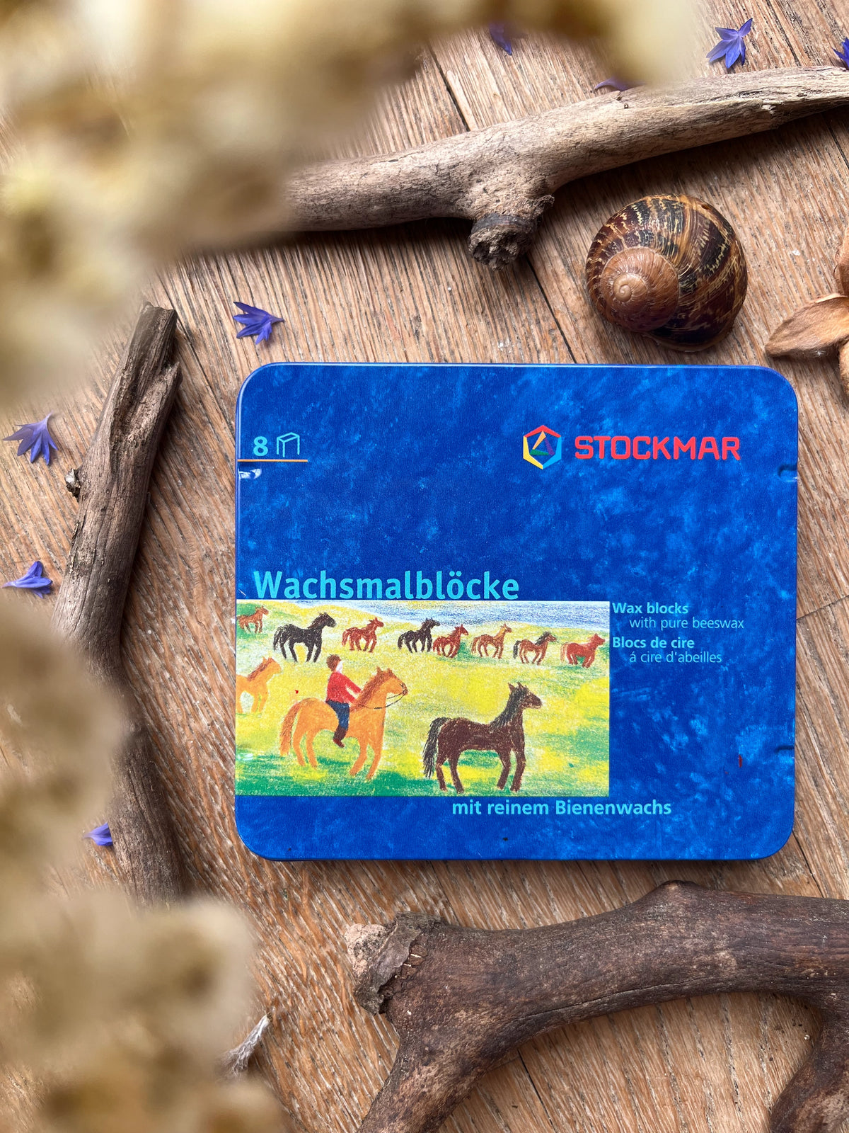 Stockmar Wachsmalblöcke 8 Farben im Blechetui