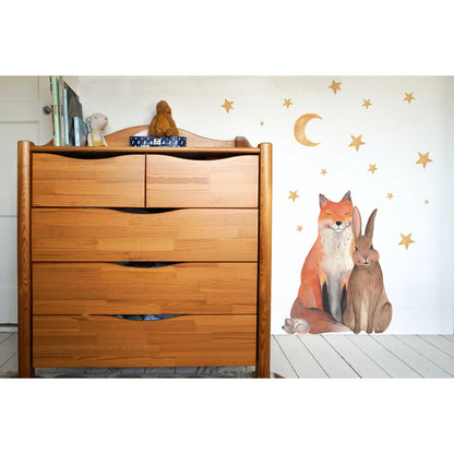 Wandtattoo Mond und Sterne