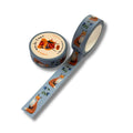 Washi Tape Blaubeere von Esther Bennink, hellblaues Washi Tape mit Füchsen und Blaubeeren