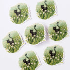 Vinyl-Sticker Schwarze Katze von Wild Pencil Studio