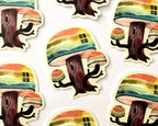 Vinyl-Sticker Pilzhaus von Wild Pencil Studio