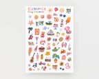 Vinyl-Stickerbogen Sommer-Kleinstteile von Wild Pencil Studio A5, Vinyl-Stickerbogen mit kleinen Sommermotiven