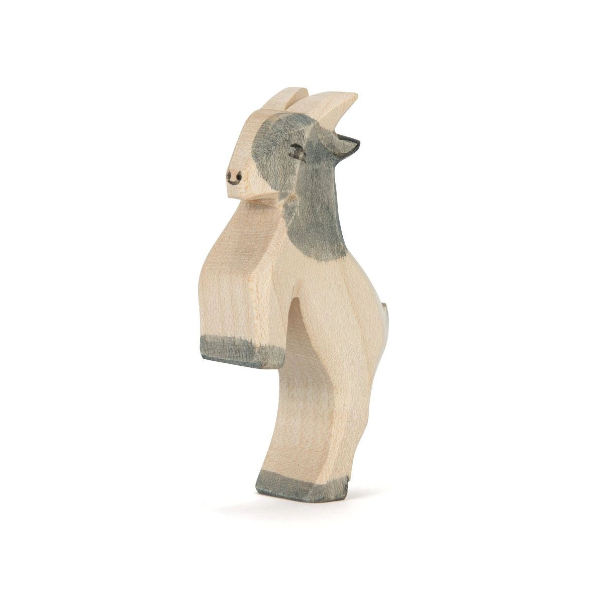 Ostheimer Zicklein springend, Holzfigur auf den Hinterbeinen