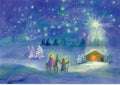 Postkarte Zum Stall von Bethlehem von Dorothea Schmidt A6